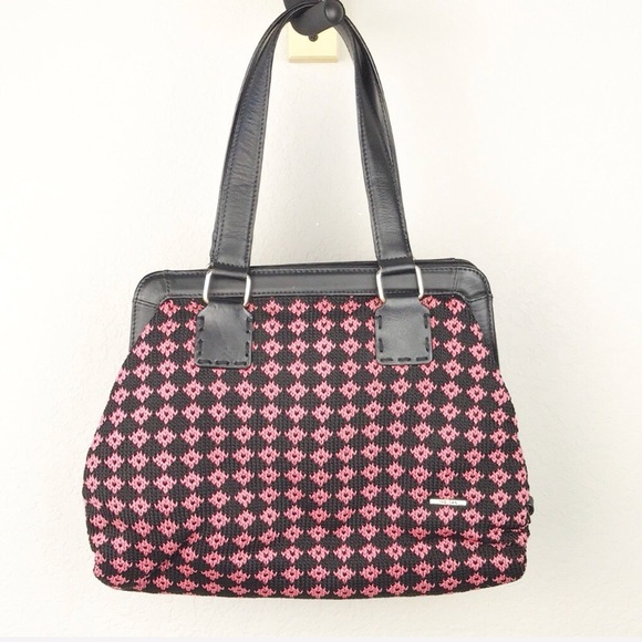 The Sak Handbags - The Sak Pink Black Woven Satchel Purse